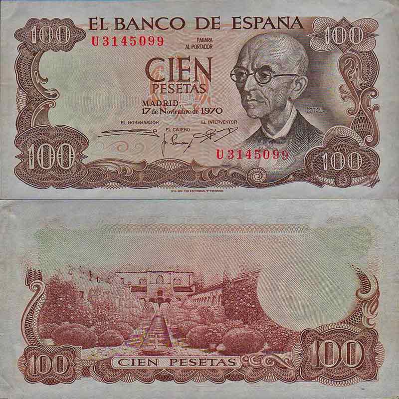 100 PESETAS DE 1970